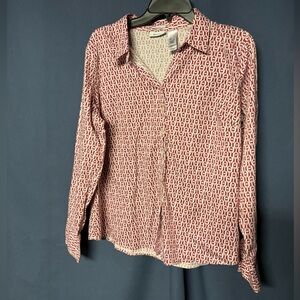 (2) Red Button-Up Blouses